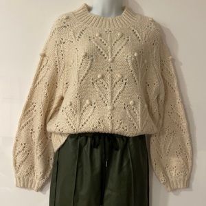 SilverFlint Pom pom pullover knit sweaters S